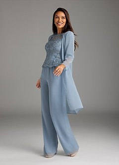 Azazie Florida Mother of the Bride Dresses Dusty Blue Jumpsuit/Pantsuit Sequins Chiffon Dress image7