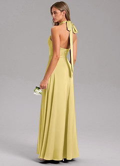 Azazie Tracie Probar vestidos en casa Vestido de Bronceador de Satén Elástico de Corte en A con Corte Lateral image4