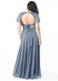 Azazie Induh Bridesmaid Dresses Twilight A-Line Flutter V-neck Mesh Dress image8