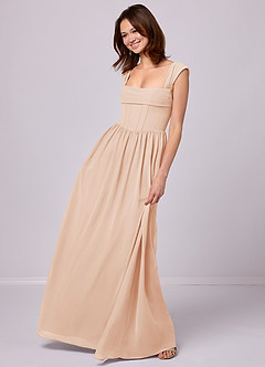 Barbie ♥ Azazie Bridesmaid Dresses English Rose A-Line Corset Chiffon Dress image3