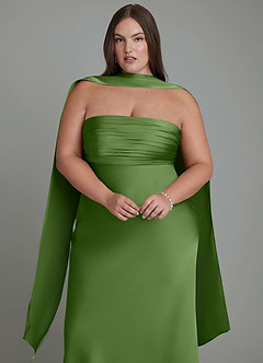 Azazie Saylor Abiti da Damigella Abito Sirena in Raso Elasticizzato Senza Spalline Basilico image18
