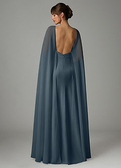 Azazie Stefania Robes de demoiselle d'honneur Robe Trapèze en Satin extensible Violet Crépusculaire image4