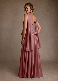 Azazie Josabeth Klänningar till brudens mor Klänning A-Line i Chiffong Plisserad Desert Rose image6