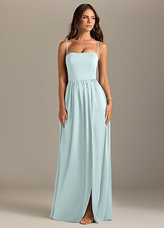 Azazie Calianna Bridesmaid Dresses Sea Glass A-Line Off the Shoulder Stretch Satin Convertible Dress image8