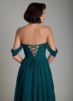 Azazie Loisa Brautjungfernkleider Wandelbar A-Linie Korsett Chiffon Kleid Kiefer image4