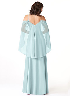 Azazie Cienna Bridesmaid Dresses Mist A-Line Off the Shoulder Chiffon Dress image2
