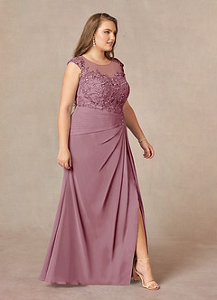 Azazie Libby Mother of the Bride Dresses Vintage Mauve A-Line Scoop Sequins Chiffon Dress image10
