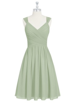 Azazie Angie Bridesmaid Dresses Dusty Sage A-Line Corset Chiffon Dress image7