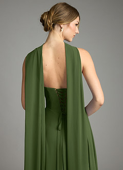 Azazie Ayla Abiti da Damigella Abito A-Line in Chiffon Scollo a Cuore Oliva image10