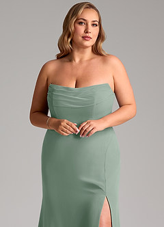 Azazie Saige Bridesmaid Dresses Silver Sage A-Line Off the Shoulder Chiffon Convertible Dress image11