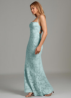 Azazie Ola Bridesmaid Dresses Mist Mermaid Corset Floral Burnout Dress image5
