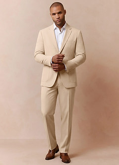 front Owen Tan Lightweight Tailored Trousers Suit