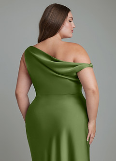Azazie Emerson Bridesmaid Dresses Juniper Mermaid Off the Shoulder Stretch Satin Dress image13
