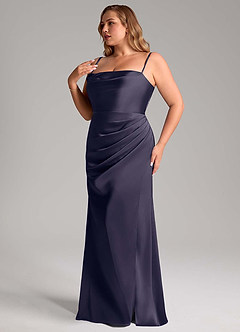Azazie Leonis Bridesmaid Dresses Stormy Mermaid Pleated Stretch Satin Convertible Dress image12