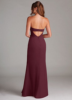 Azazie Leonis Bridesmaid Dresses Cabernet Sheath Strapless Chiffon Convertible Dress image5