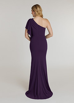 Azazie Pia Mother of the Bride Dresses Plum Mermaid Pleated Stretch Crepe Dress image2
