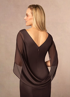 Azazie Belladonna Mother of the Bride Dresses Ganache Mermaid Scoop Pleated Mesh Dress image6