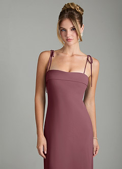 Azazie Ellia Bridesmaid Dresses Sangria Sheath Bow Chiffon Dress image6