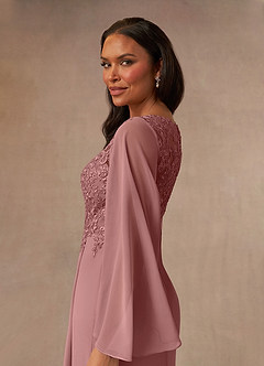 Azazie Perry Mother of the Bride Dresses Desert Rose Mermaid V-Neck Lace Chiffon Dress image5