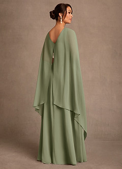 Azazie Liddie Mother of the Bride Dresses Pistachio A-Line Pleated Chiffon Dress image3