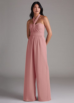 Azazie Lamara Brudtärnklänningar Jumpsuit av i Chiffong Av axeln Konvertibel image8