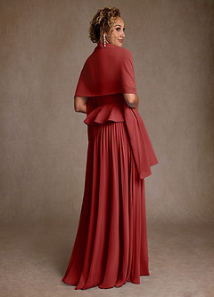 Azazie Josabeth Mother of the Bride Dresses Rust A-Line Pleated Chiffon Dress image3