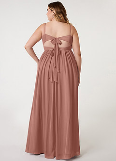Azazie Zeya Brautjungfernkleider A-Linie V-Hals Gefaltet Chiffon Kleid Zedernrose image7