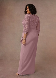 Azazie Bernadine vestidos de madre de la novia Vestido de Rosa Polvorienta de Encaje de Recto image9