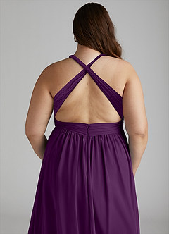Azazie Ashia Bridesmaid Dresses Grape A-Line Pleated Chiffon Dress image12