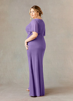 Azazie Selah Mother of the Bride Dresses Tahiti A-Line V-Neck ruched Mesh Dress image10