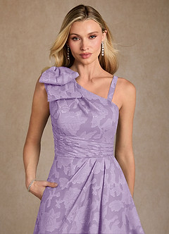 Azazie Easton Mother of the Bride Dresses Lilac Ball-Gown One Shoulder Floral Burnout Dress image4