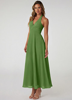 Azazie Tessie Suknie dla druhen Linia A Pofałdowany Szyfon Długość kostki Sukienka image3