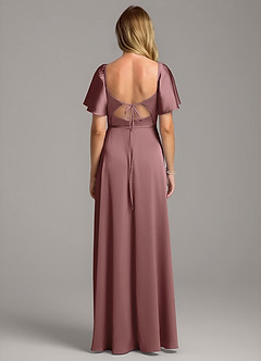 Azazie Chloe Bridesmaid Dresses Vintage Mauve A-Line Sweetheart Neckline Stretch Satin Dress image3