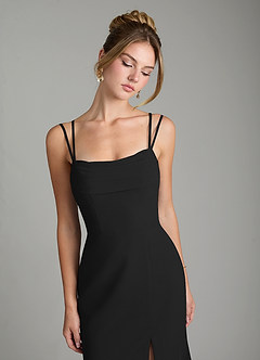 Azazie Egypt Bridesmaid Dresses Black Sheath Sweetheart Neckline Chiffon Dress image3