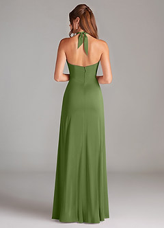 Azazie Elliana Bridesmaid Dresses Juniper A-Line Side Slit Stretch Satin Dress image6