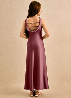 Azazie Raspberry Girls Formal Flower Girl Klänningar Klä A-Line i Stretch Satin Plisserad image2