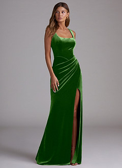 Azazie Mero Bridesmaid Dresses Ivy Sheath Pleated Velvet Dress image4