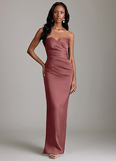 Azazie Sonora Brudtärnklänningar Klä av Tubklänning i Stretch Satin Axelbandslös Ametist image6