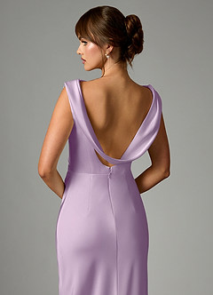 Azazie Kieryn Robes de demoiselle d'honneur Robe Sirène en Satin extensible Plissée Frostiges Flieder image2