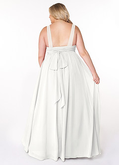 Azazie Kora Bridesmaid Dresses White A-Line Pleated Chiffon Dress image8