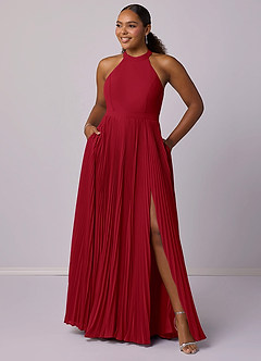 Barbie ♥ Azazie Bridesmaid Dresses Scarlet A-Line Pleated Chiffon Dress image11