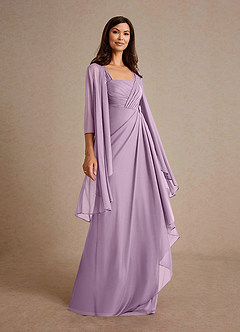 Azazie Clinton Mother of the Bride Dresses Wisteria A-Line Pleated Mesh Dress image2