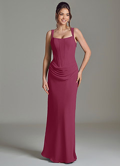 Azazie Niamh Robes de demoiselle d'honneur Robe Sirène en Mousseline de soie Corset Mûre image5