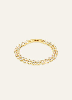 front Double Row Crystal Tennis Bracelet
