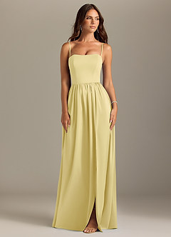 Azazie Calianna Bridesmaid Dresses Lemon Sorbet A-Line Off the Shoulder Stretch Satin Convertible Dress image8