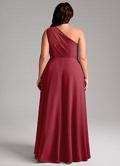 Azazie Phaedra Jurken voor bruidsmeisjes Jurk van Chiffon met A-Lijn One-Shoulder Granaatappel image2