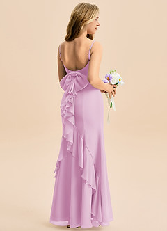 Azazie Lioren Junior Candy Pink Mermaid Bow Chiffon Dress image1