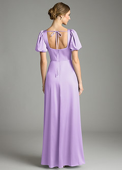Azazie Fyona Bridesmaid Dresses Lilac A-Line Pleated Stretch Satin Dress image7