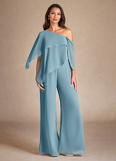 Azazie Halima vestidos de madre de la novia Vestido de Azul Malhumorado de Gasa de Mono/Traje de pantalón con Corte Lateral image1