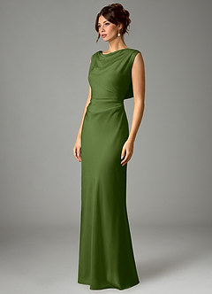 Azazie Kieryn Bridesmaid Dresses Juniper Mermaid Pleated Stretch Satin Dress image5